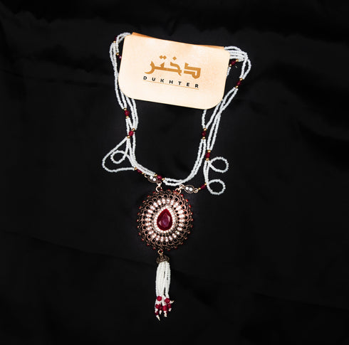 Turkish Elegant Red Agate Stone Mala Pear Stone D280
